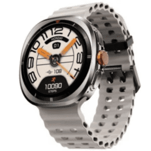 Fire-Boltt Axiom Round Smart Watch 1.43″ Super AMOLED Display with Always‑On Mode, Bluetooth Calling, Rotating Crown, SPO₂ & Heart Rate Monitor, IP67 Waterproof Silicone Smartwatch for Men - Orange