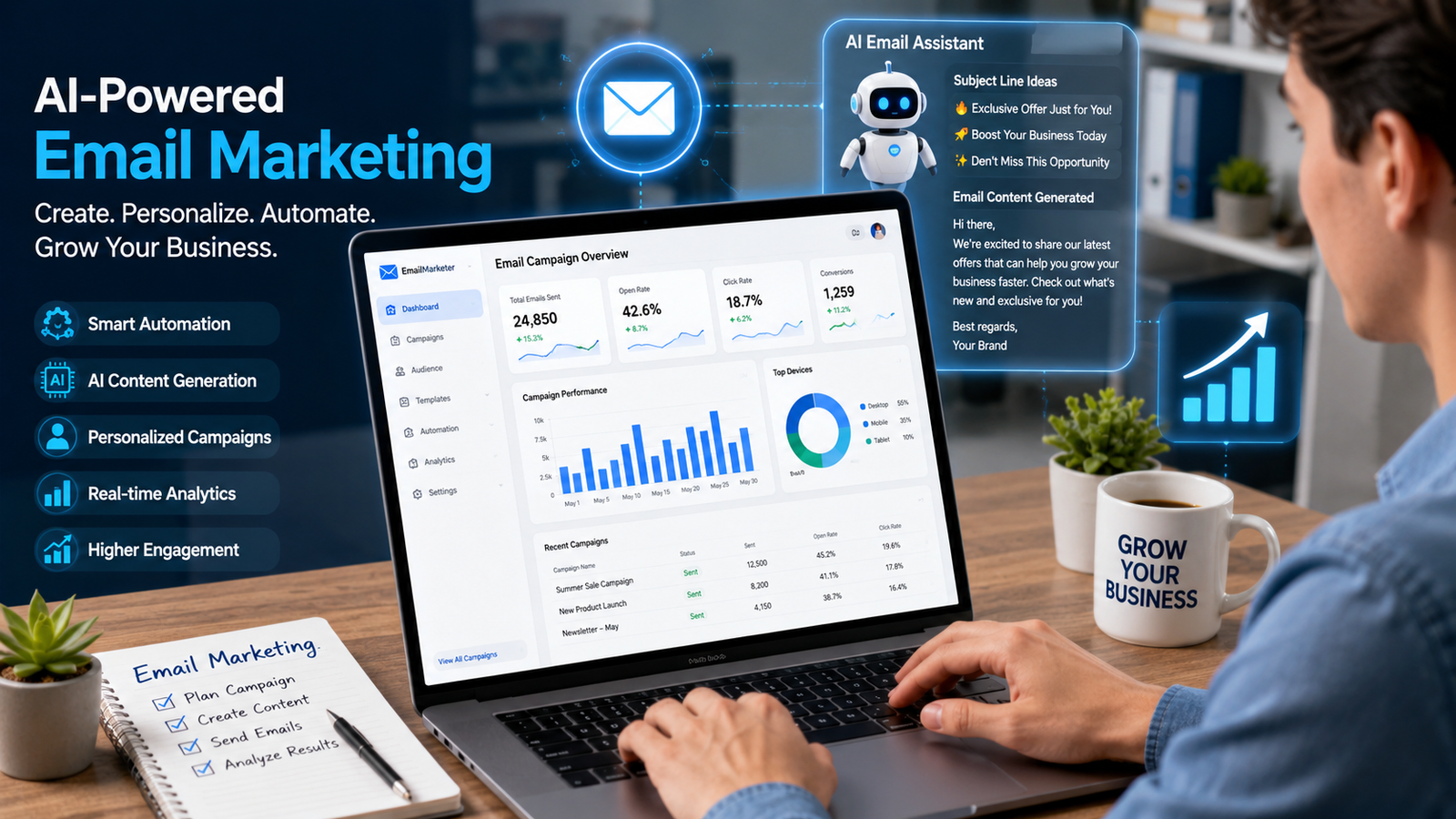 AI Tools for Email Marketing Beginners creating smarter email campaigns
